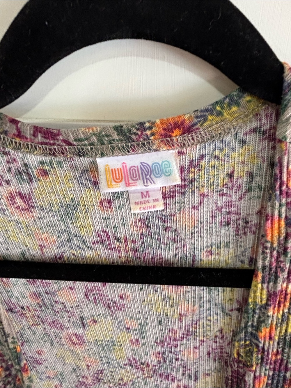 LuLaRoe Multicolor Speckled Ribbed Cardigan – Pink, Yellow, Green, Purple